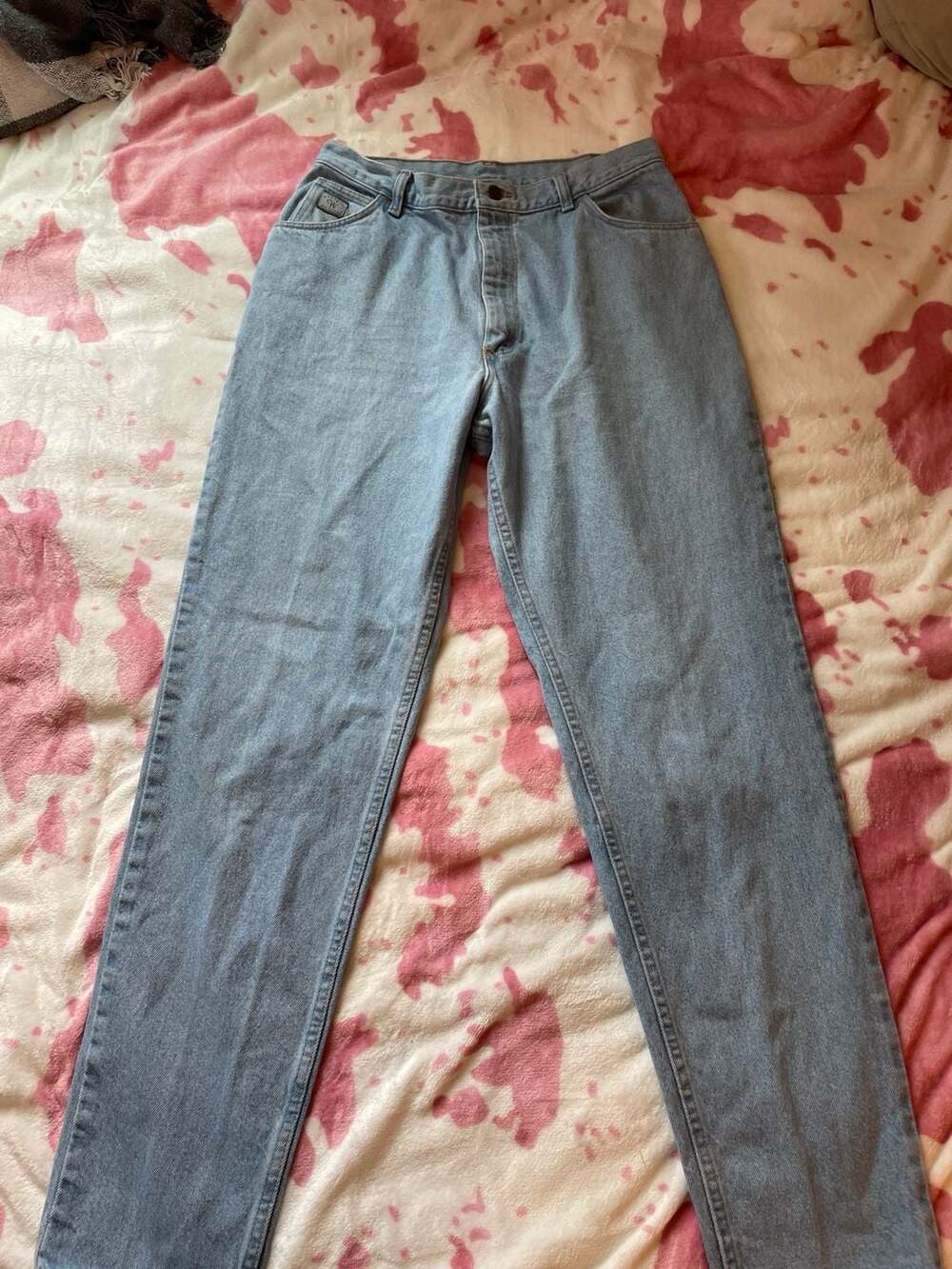 Vintage Wrangler For Women High Waisted Tapered Leg Jeans Size 14x34 Made in USA